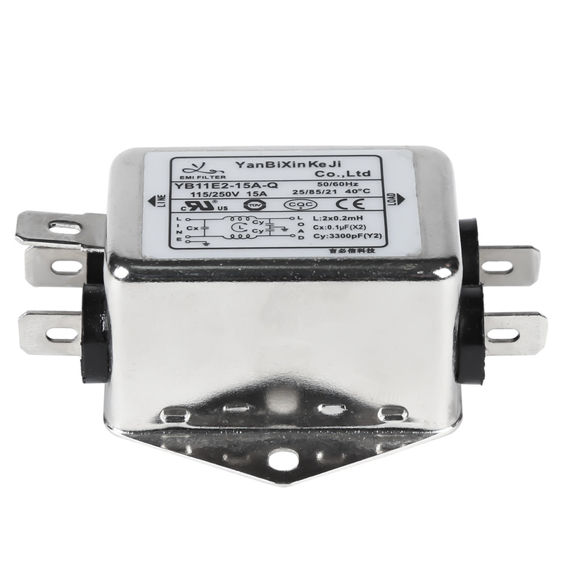 filtro de línea eléctrica pasivo del filtro la monofásico de 220V 15amps YB-E para el equipo eléctrico