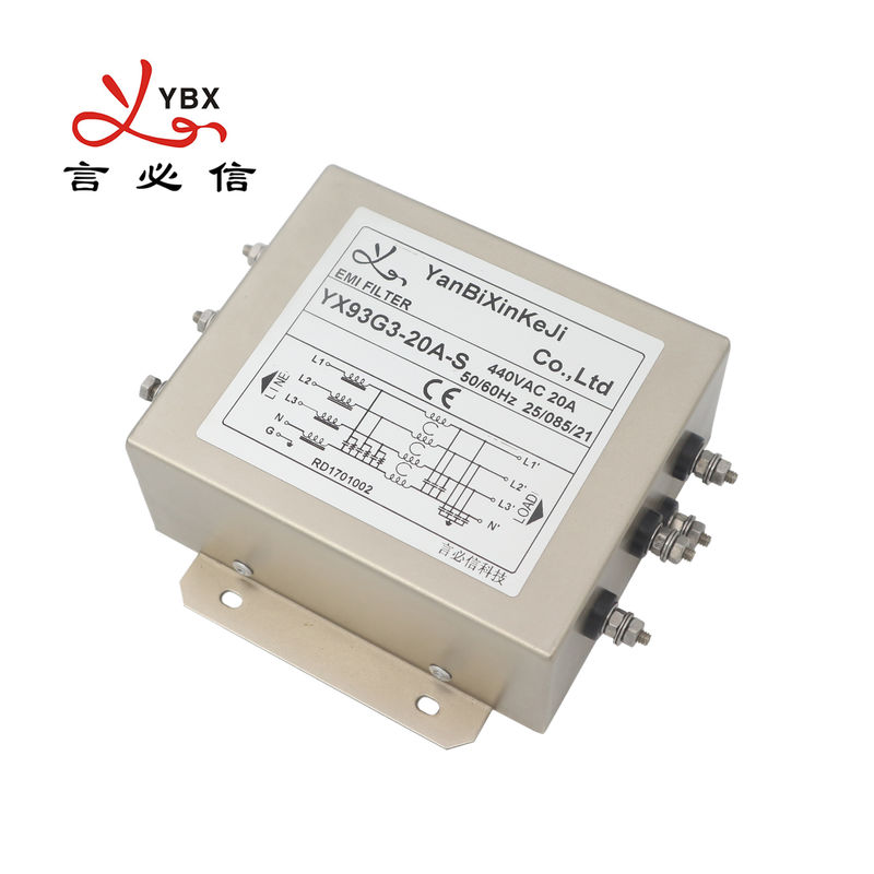 YX93G3 20A Filtros EMI de 3 fases Filtro de potencia EMI para VFD