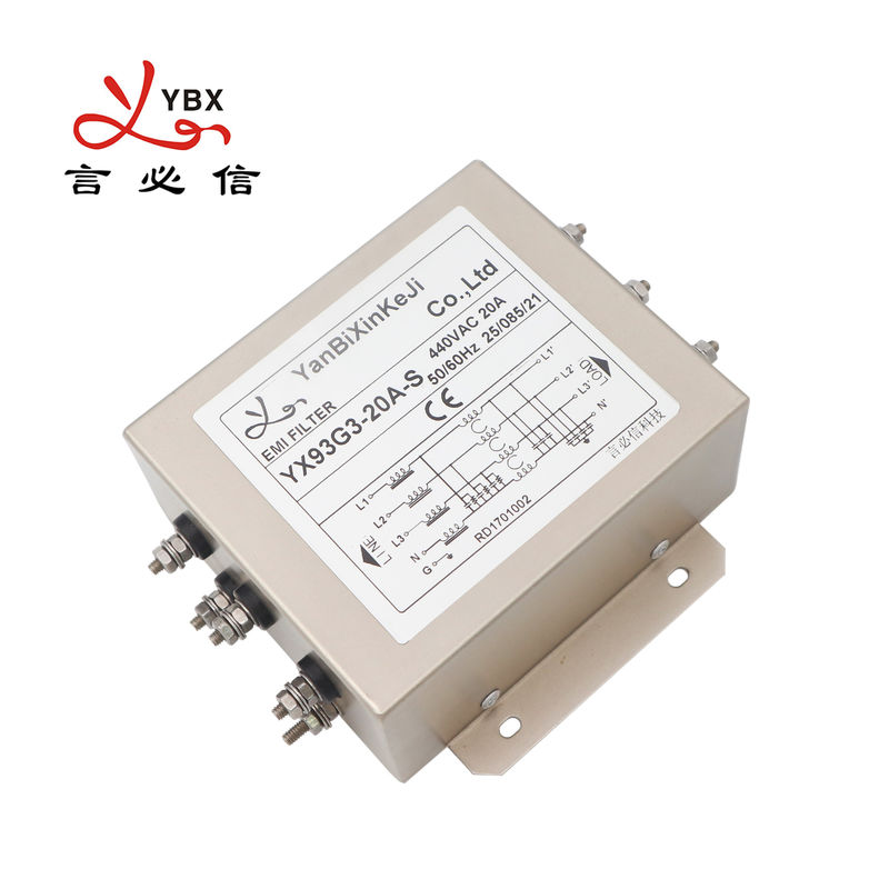 YX93G3 20A Filtros EMI de 3 fases Filtro de potencia EMI para VFD